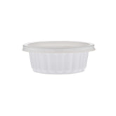 PP Corrugated White Curry Bowl With Lid